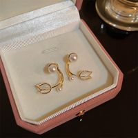 Wholesale Jewelry Classic Style Flower Alloy Gold Plated Plating Ear Studs sku image 33
