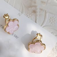 Wholesale Jewelry Simple Style Flower Alloy Gold Plated Plating Ear Studs sku image 9