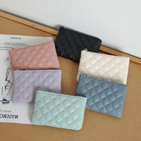 Unisex Solid Color Pu Leather Zipper Wallets main image 1