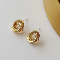 Wholesale Jewelry Classic Style Flower Alloy Gold Plated Plating Ear Studs sku image 2