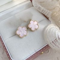 Wholesale Jewelry Simple Style Flower Alloy Gold Plated Plating Ear Studs sku image 2
