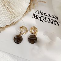 1 Pair Elegant Lady Geometric Alloy Gold Plated Drop Earrings sku image 3