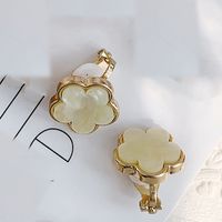 Wholesale Jewelry Simple Style Flower Alloy Gold Plated Plating Ear Studs sku image 6
