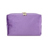 Women's Medium All Seasons Velvet Solid Color Fashion Square Zipper Cosmetic Bag sku image 1