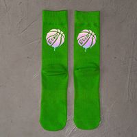 Unisex Sports Letter Basketball Cotton Reflective Strip Crew Socks A Pair sku image 4