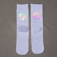 Unisex Sports Letter Basketball Cotton Reflective Strip Crew Socks A Pair sku image 2