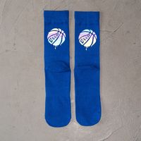 Unisex Sports Letter Basketball Cotton Reflective Strip Crew Socks A Pair sku image 5