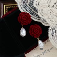 1 Pair Simple Style Color Block Patchwork Alloy Drop Earrings main image 1