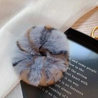 Elegant Streetwear Color Block Rex Rabbit Fur Hair Tie sku image 8