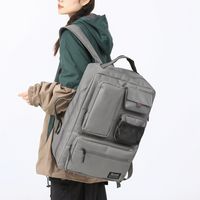 Unisex Solid Color Oxford Cloth Sewing Thread Zipper Functional Backpack School Backpack main image 3