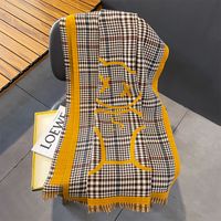 Women's Elegant Lady Plaid Imitation Cashmere Scarf sku image 3