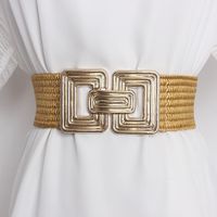 Elegant Lady Solid Color Metal Women's Woven Belts main image 1