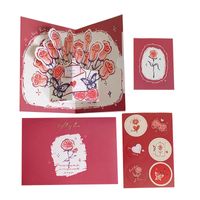 Valentine's Day Pastoral Rose Paper Party Festival Card main image 2