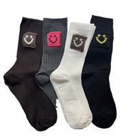 Women's Simple Style Smiley Face Cotton Crew Socks A Pair main image 2
