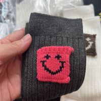 Women's Simple Style Smiley Face Cotton Crew Socks A Pair main image 4
