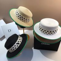 Women's Pastoral Simple Style Polka Dots Straps Big Eaves Straw Hat main image 2
