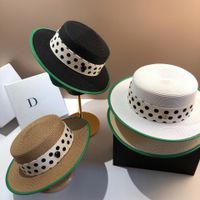 Women's Pastoral Simple Style Polka Dots Straps Big Eaves Straw Hat sku image 1