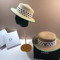 Women's Pastoral Simple Style Polka Dots Straps Big Eaves Straw Hat main image 4