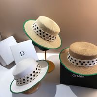 Women's Pastoral Simple Style Polka Dots Straps Big Eaves Straw Hat main image 5