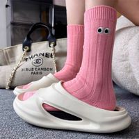 Women's Sports Solid Color Cotton Crew Socks A Pair sku image 3