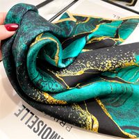 Women's Elegant Color Block Silk Printing Silk Scarf main image 4