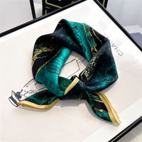 Women's Elegant Color Block Silk Printing Silk Scarf main image 1