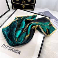 Women's Elegant Color Block Silk Printing Silk Scarf main image 3