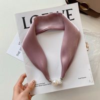 Women's Simple Style Color Block Polyester Silk Scarf main image 3