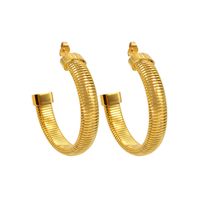 Wholesale Elegant Lady Solid Color Stainless Steel Titanium Steel Plating 18k Gold Plated Bracelets Earrings Necklace sku image 6