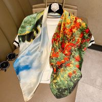 Women's Classic Style Commute Color Block Polyester Printing Scarf main image 1