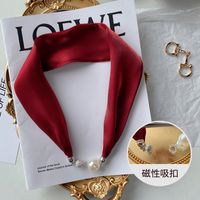 Women's Simple Style Color Block Polyester Silk Scarf main image 5