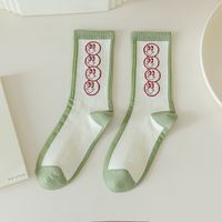 Men's Pastoral Simple Style Color Block Cotton Crew Socks A Pair sku image 1