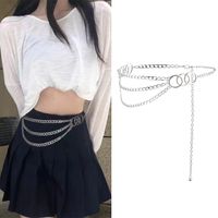 Lady Romantic Streetwear Solid Color Alloy Layered Women's Chain Belts main image 1