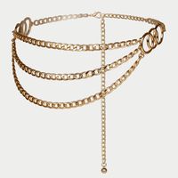 Lady Romantic Streetwear Solid Color Alloy Layered Women's Chain Belts sku image 1