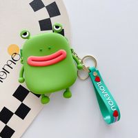 Children Unisex Frog Silica Gel Zipper Kids Wallets sku image 1