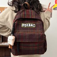 Plaid Casual Daily Women's Backpack sku image 3