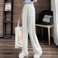 Women's Daily Preppy Style Simple Style Solid Color Full Length Straight Pants main image 1