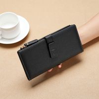 Women's Color Block Pu Leather Flip Cover Wallets sku image 1