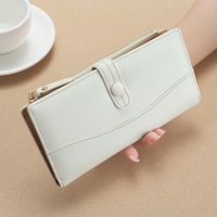 Women's Solid Color Pu Leather Flip Cover Wallets sku image 8