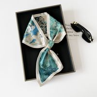 Women's Simple Style Letter Flower Polyester Printing Silk Scarf sku image 17