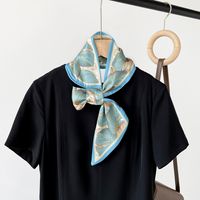 Women's Simple Style Letter Flower Polyester Printing Silk Scarf sku image 18