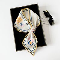Women's Simple Style Letter Flower Polyester Printing Silk Scarf sku image 8