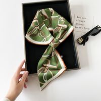 Frau Einfacher Stil Brief Blume Polyester Drucken Seidentuch sku image 10