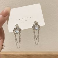 1 Pair Sweet Rabbit Round Plating Alloy Glass Drop Earrings main image 1