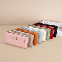 Women's Solid Color Pu Leather Hidden Buckle Wallets main image 1