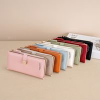 Women's Solid Color Pu Leather Hidden Buckle Wallets main image 6