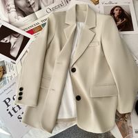 Women's Coat Long Sleeve Blazers Pocket Elegant Simple Style Solid Color main image 1