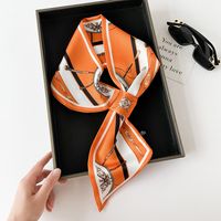 Women's Simple Style Letter Flower Polyester Printing Silk Scarf sku image 1