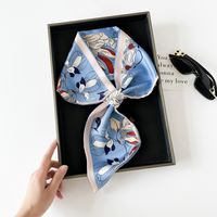 Women's Simple Style Letter Flower Polyester Printing Silk Scarf sku image 13
