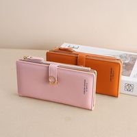 Women's Solid Color Pu Leather Hidden Buckle Wallets main image 2